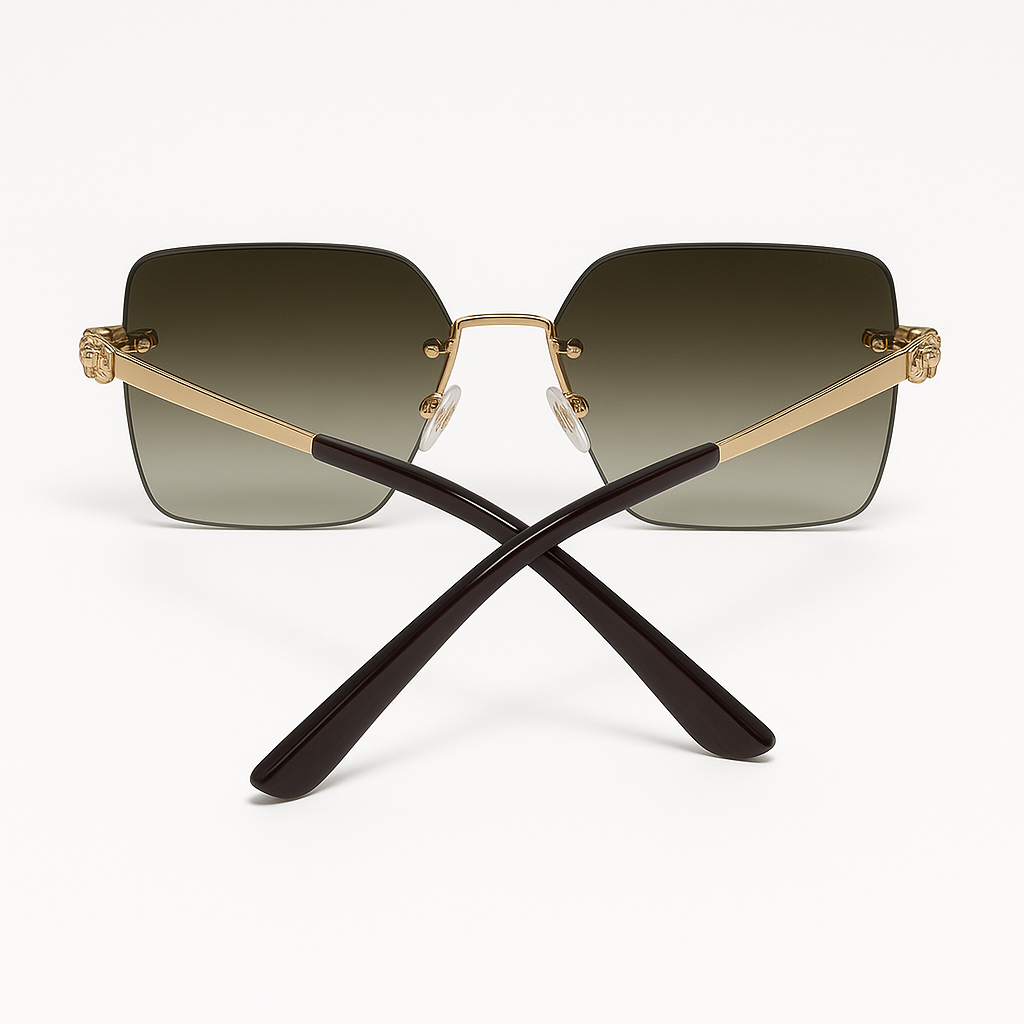 Luxury Brown Gradient Square Sunglasses 4