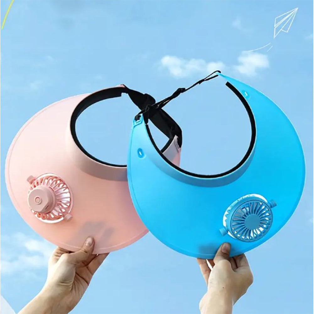SOLAR AND RECHARGEABLE ROTATING HAT FAN 2