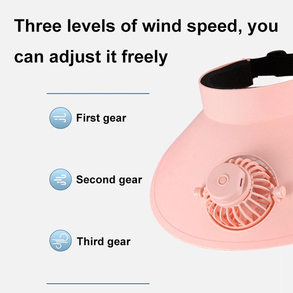 SOLAR AND RECHARGEABLE ROTATING HAT FAN 4
