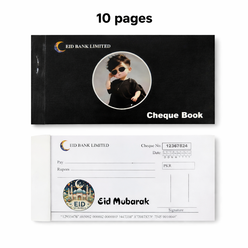 Eidi Cheque Book | Cute Kids Eid Design – 10 Pages 2