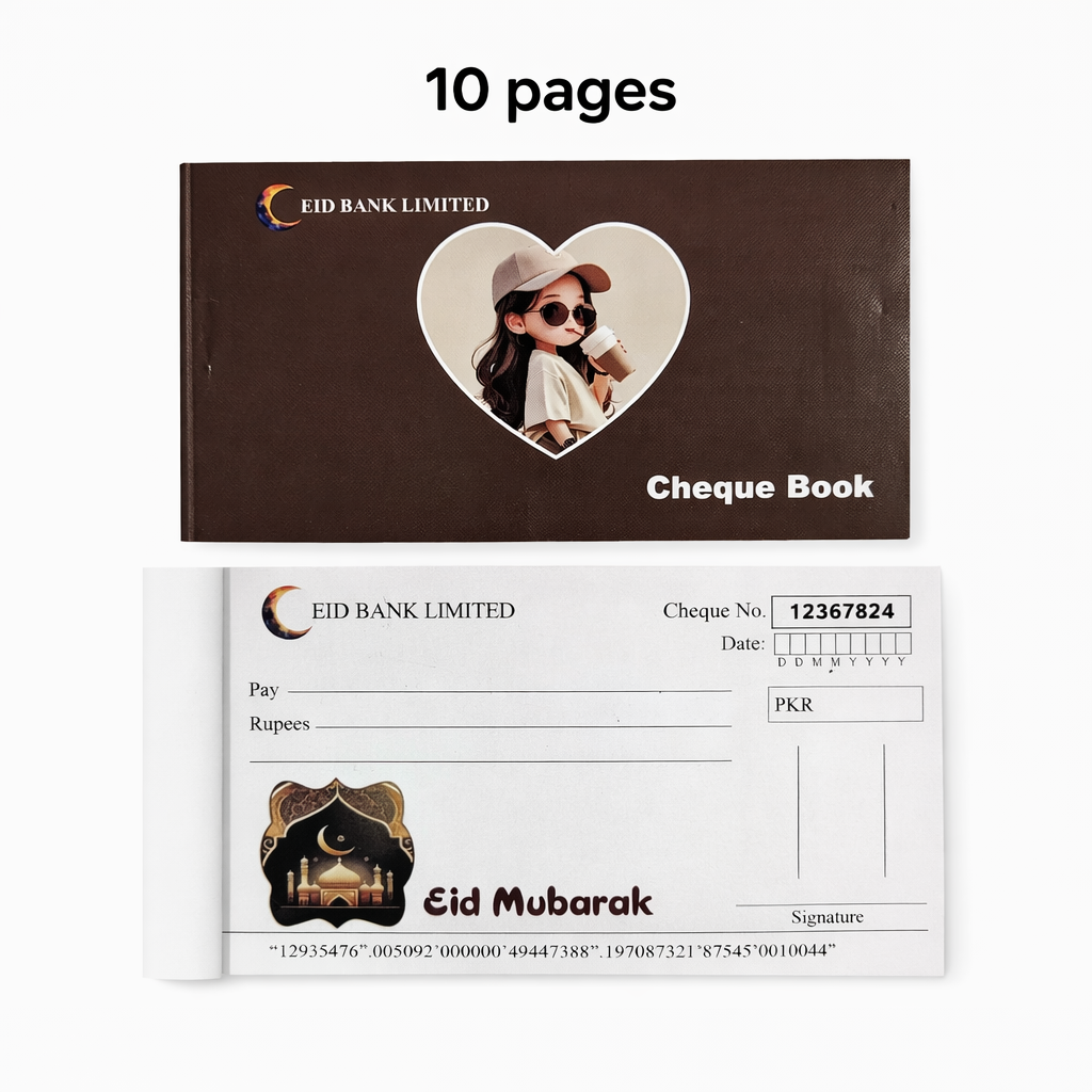 Eidi Cheque Book | Cute Kids Eid Design – 10 Pages 3