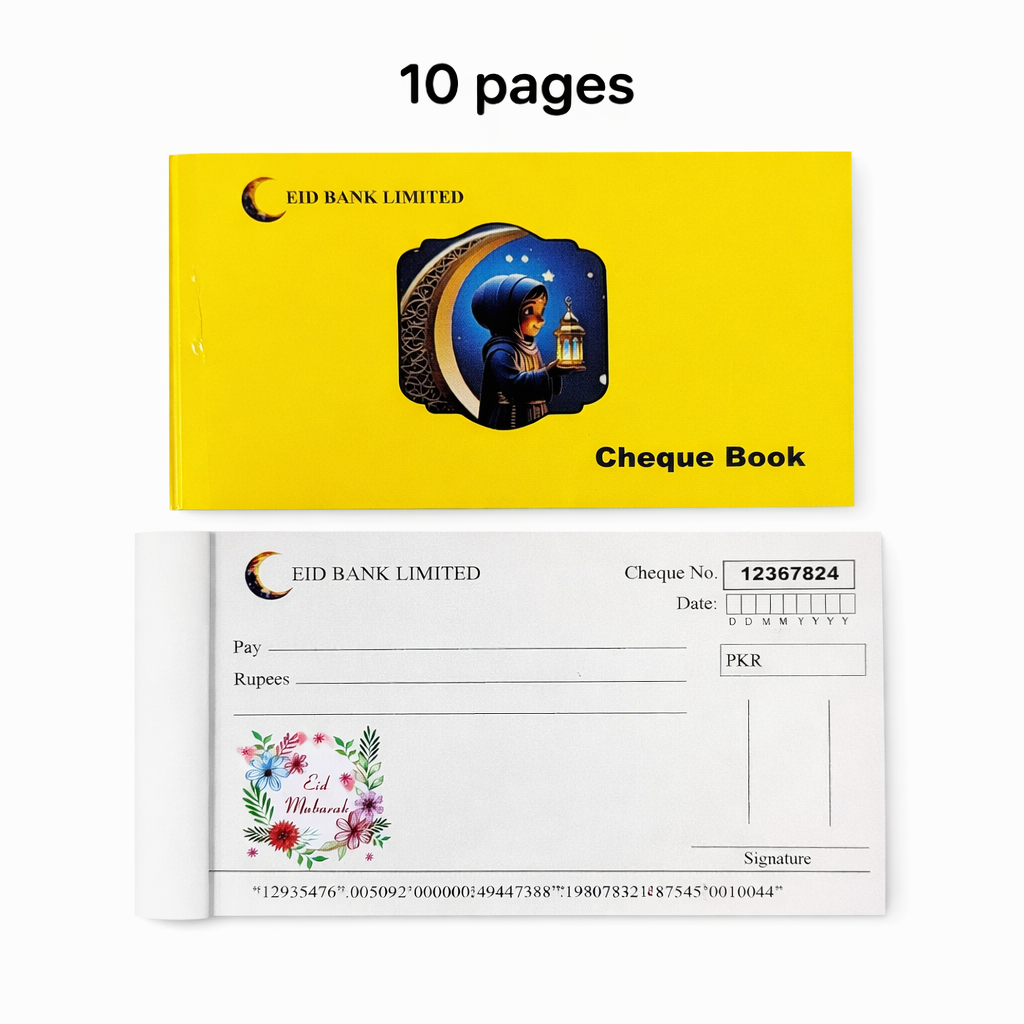 Eidi Cheque Book | Cute Kids Eid Design – 10 Pages 4