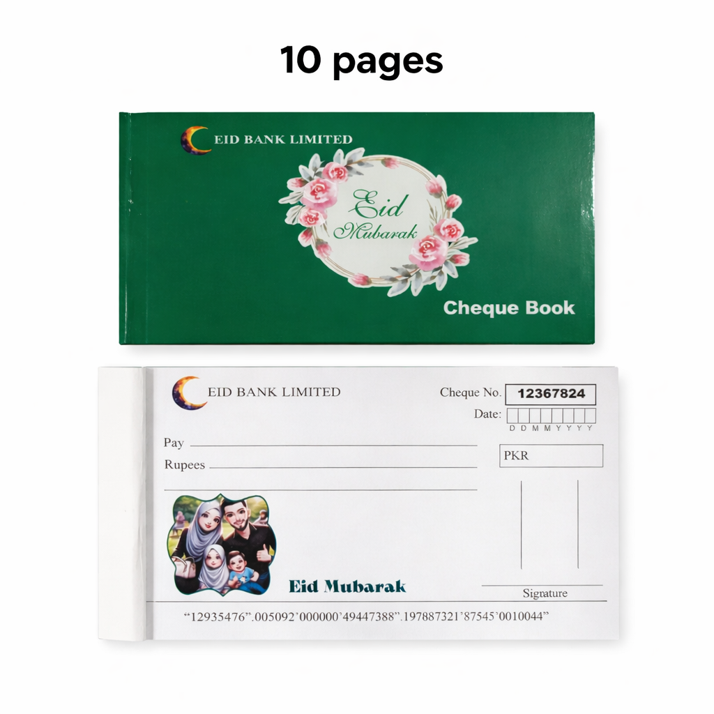 Eidi Cheque Book | Cute Kids Eid Design – 10 Pages 5