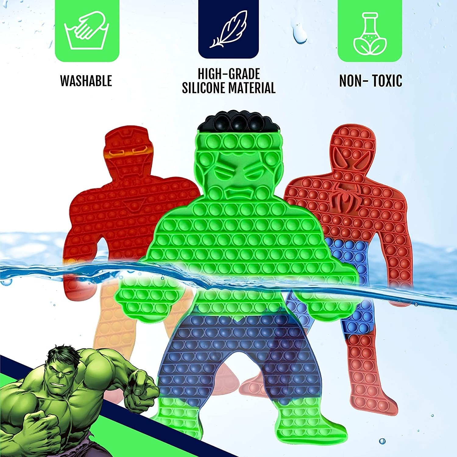 Extra Large Pop it, Giant Popits, Sensory Push Toy, Jumbo 146 Bubbles, 19.5 Inch Red Superhero Man, Huge Spider Poppers, Anxiety Stress Relief 2