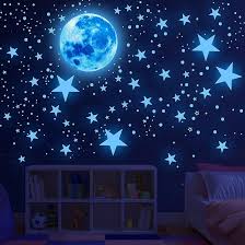 Star Luminious Wall Stickers Glow in the Dark single color 3
