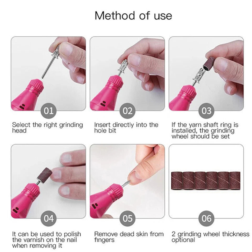 Professional Electric Nail File Drill Manicure Tool Pedicure Machine Set Kit AU 4