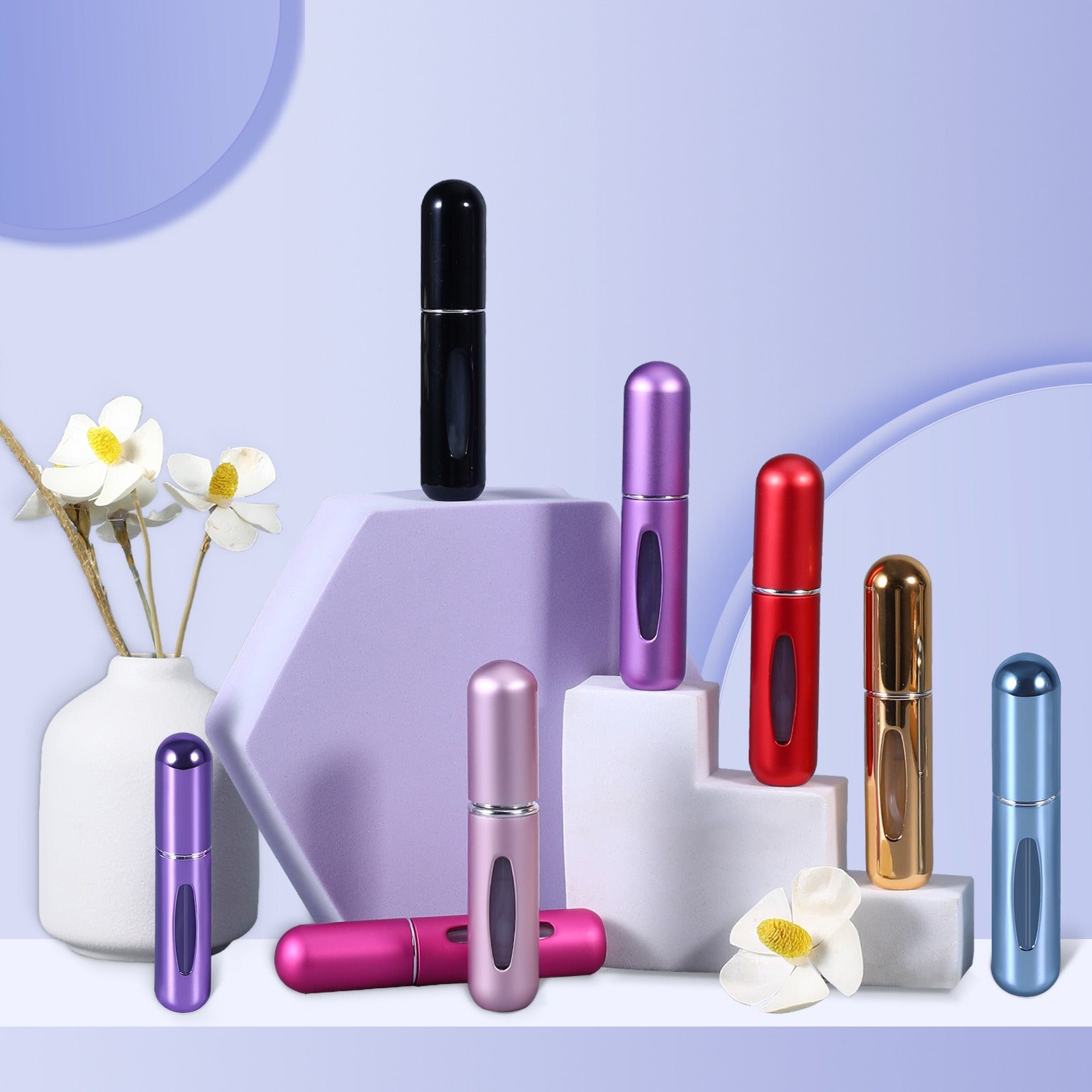 Pack of 5 Portable Mini Refillable Perfume Bottle With Spray. 3