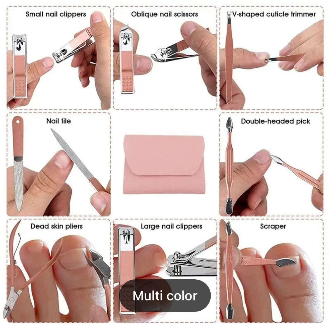 16pcs Manicure Pedicure Grooming Kit, Stainless Steel set 3