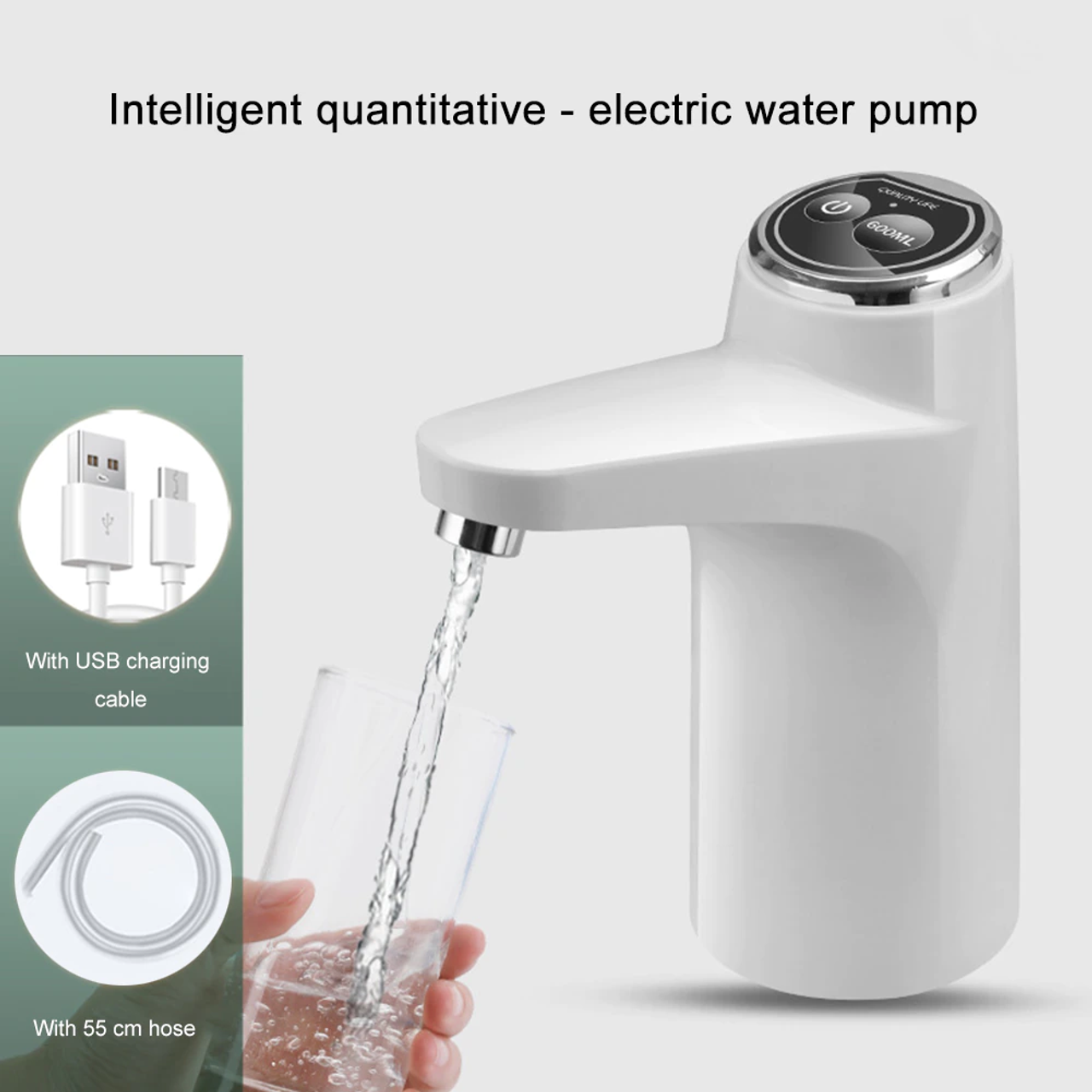 Touch Intelligent Automatic Water Dispenser – Rechargeable Electric Pump for Bottled Water 2