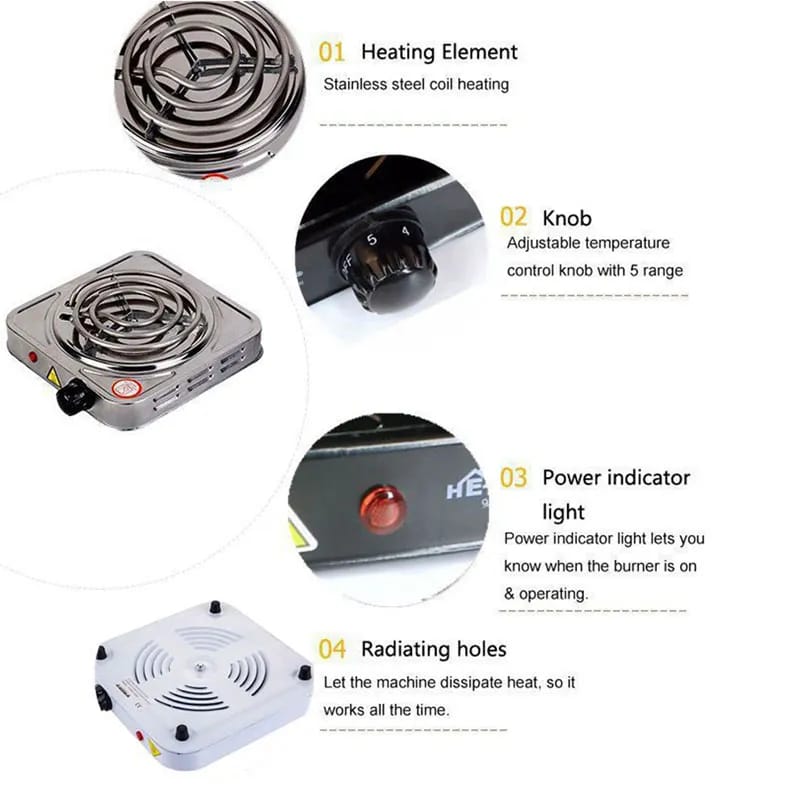 Portable Electric Stove Single Burner 1000W 3