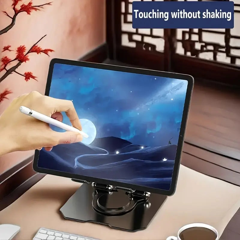 360° Rotating Metal Desktop Stand for Tablets and Phones 4