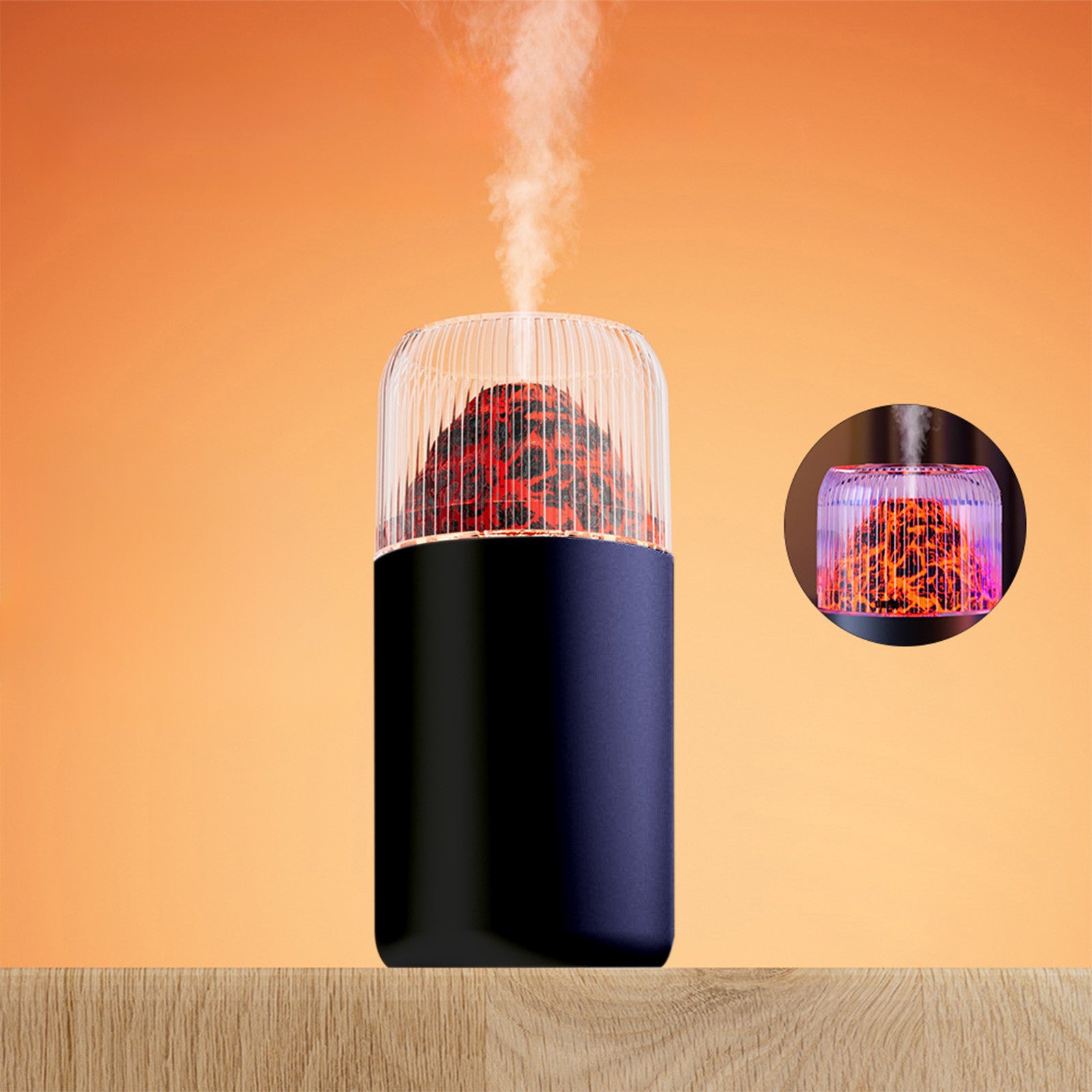 USB Portable Super Quiet Volcano Humidifier Diffuser 350ml 5