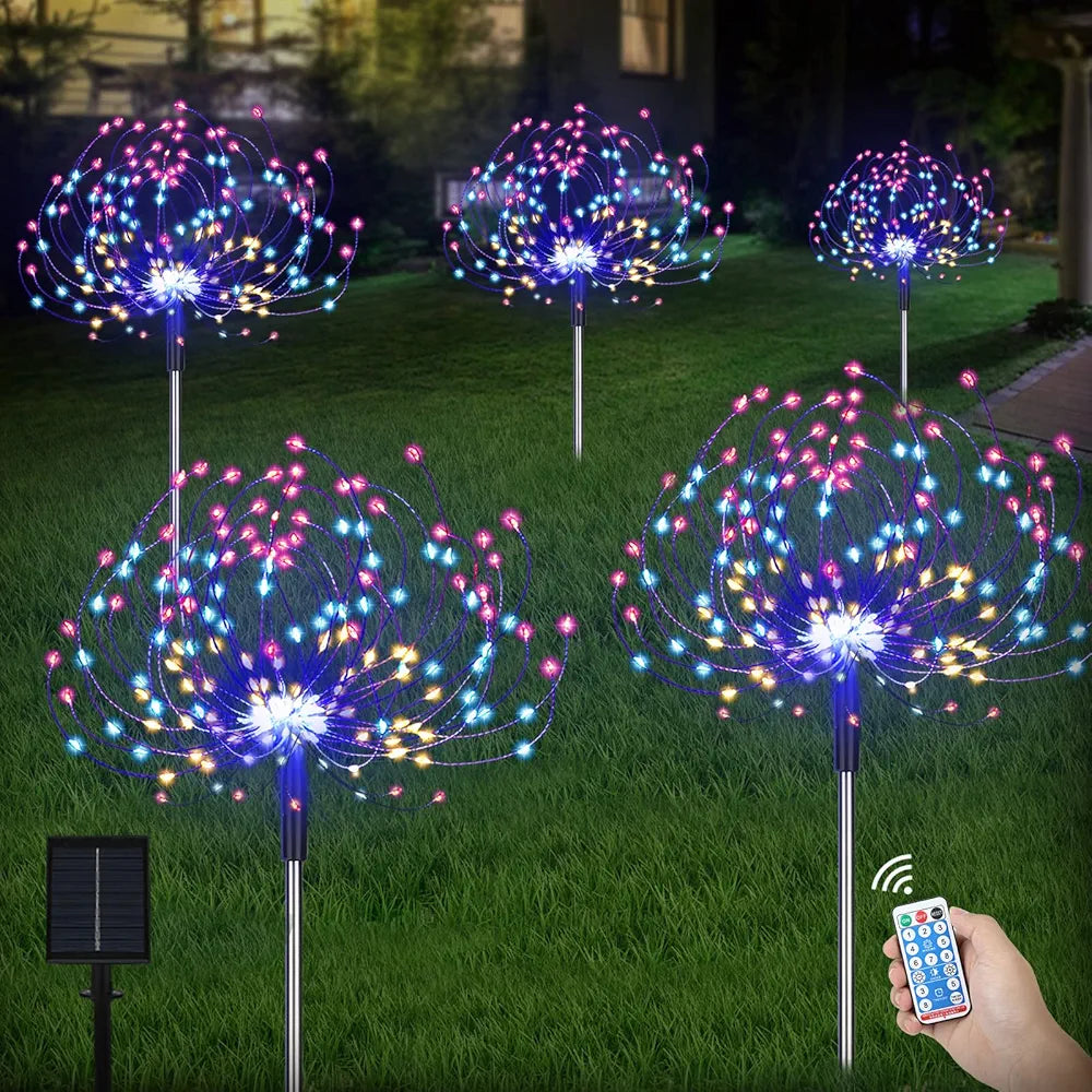 LED Solar Firework Light Waterproof Outdoor 8 Lighting Modes 2