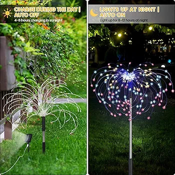 LED Solar Firework Light Waterproof Outdoor 8 Lighting Modes 3