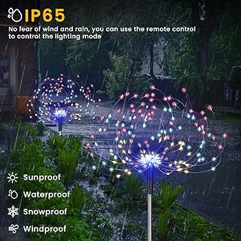 LED Solar Firework Light Waterproof Outdoor 8 Lighting Modes 4