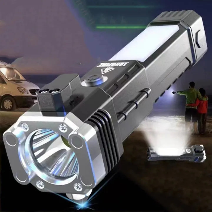Rechargeable Flashlight With Hammer Glass 4