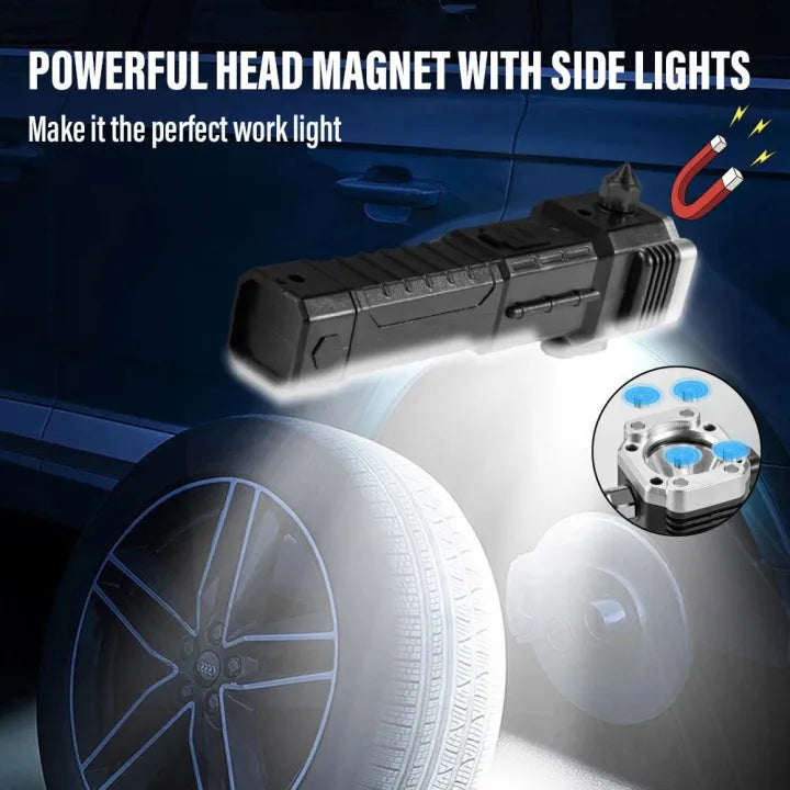 Rechargeable Flashlight With Hammer Glass 5