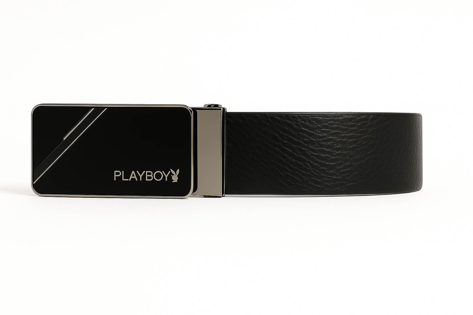 Playboy Premium Folded Leather Belt with Glossy Buckle 2