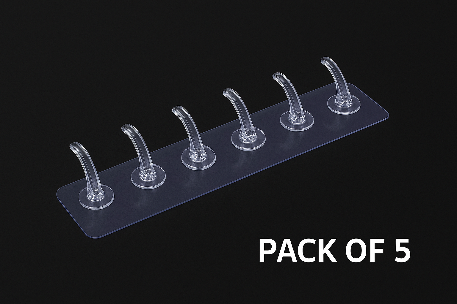Crystal Clear Multi-Hook Organizer Strip (pack of 5) 3