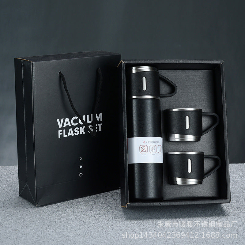 Steel Vacuum Flask Set with 3 Steel Cups-500ml 3