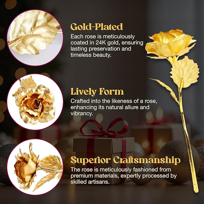 24k Gold Rose with Luxury Gift Box 3
