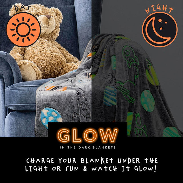 Outer Space Glow In The Dark Blanket 5