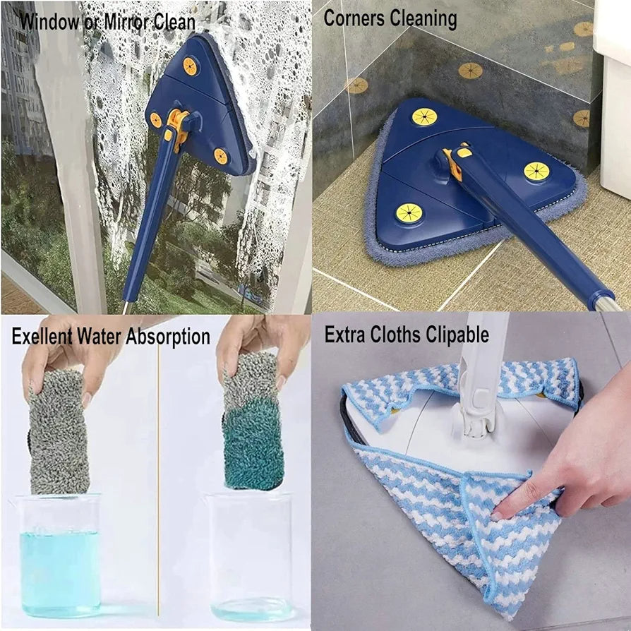 4 in 1 Triangle Mop 360 Adjustable For Cleaning Doors - Ratable - Adjustable - Mop - Brooms - Pocha - Pocha for house 5