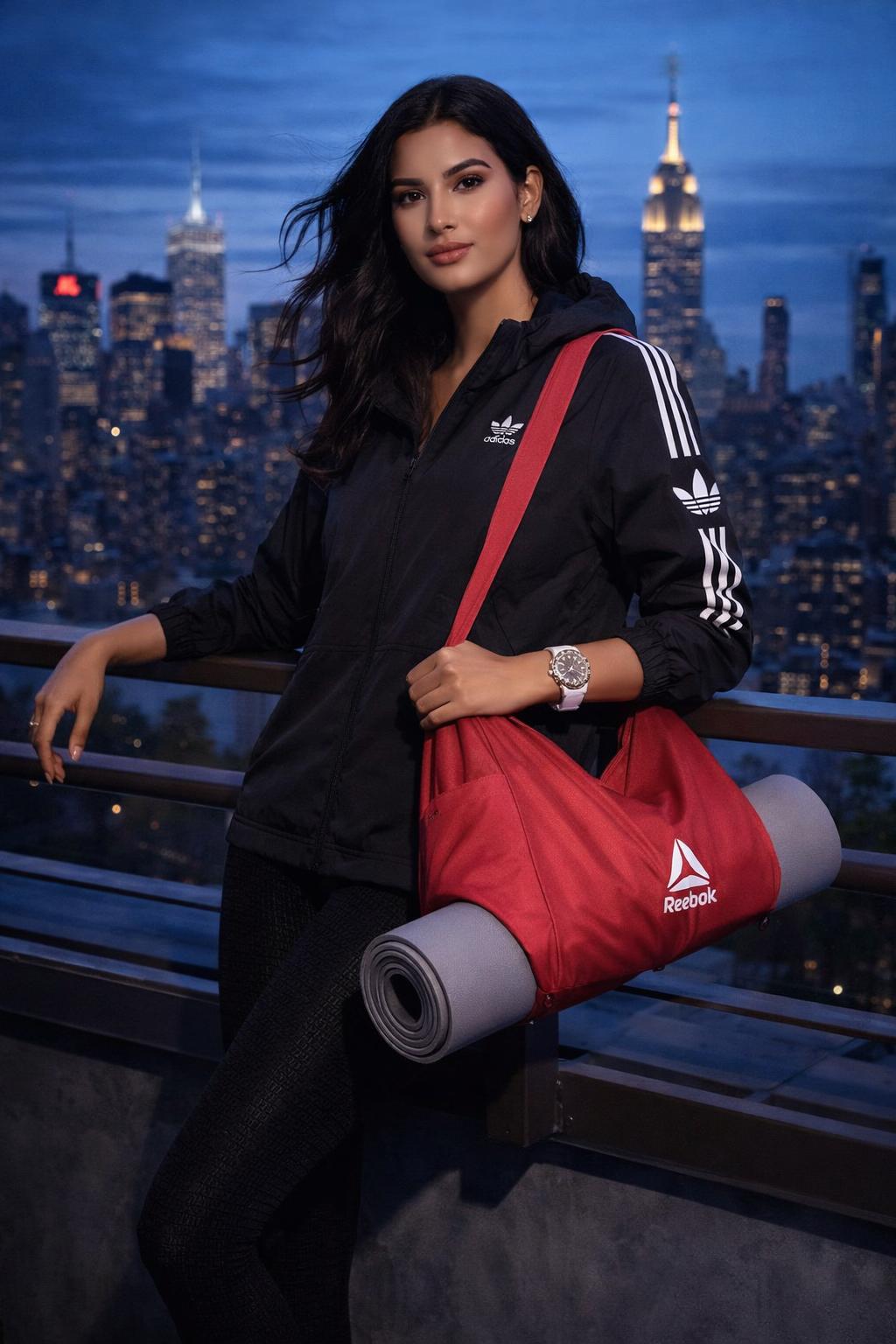 Maya Voss styles Reebok Mat Carry Sling