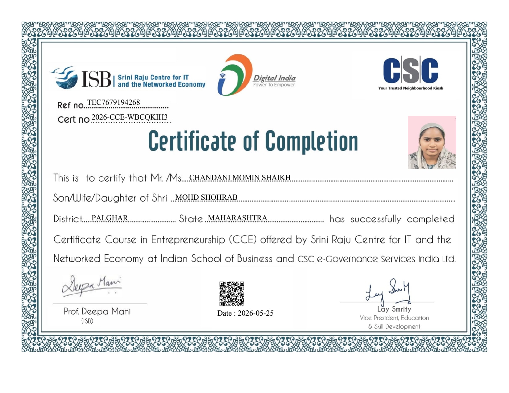CSC CERTIFICATE