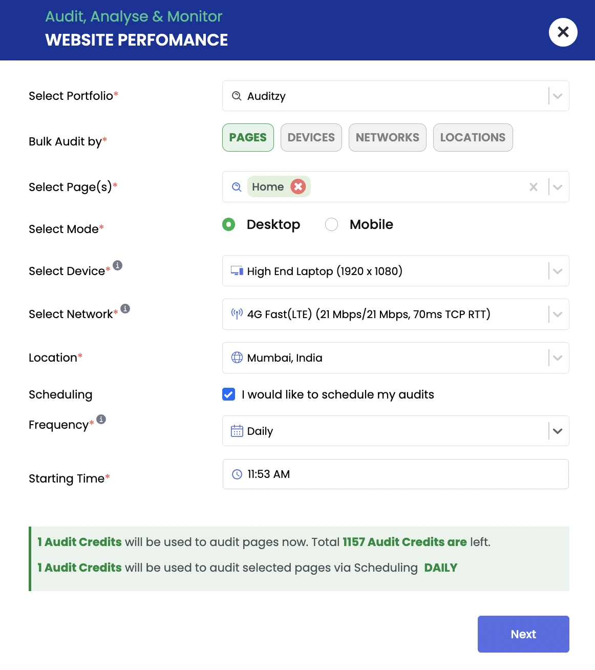 Scheduling-Audit-Modal