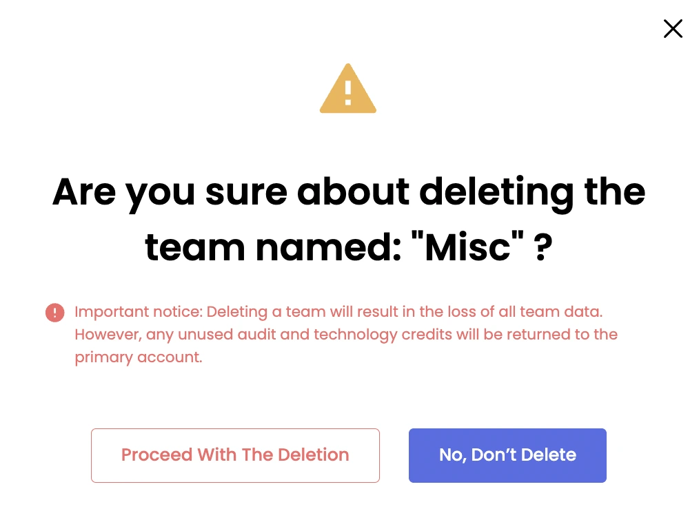 Team-Delete