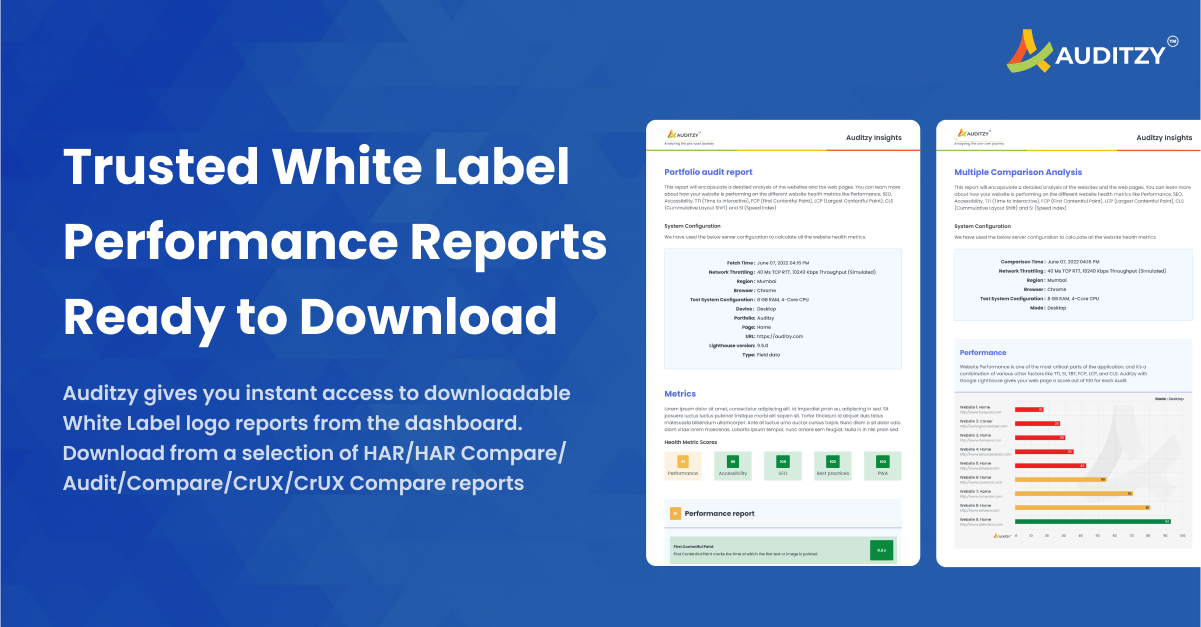 White Label Website Performance Audit Reports with Auditzy