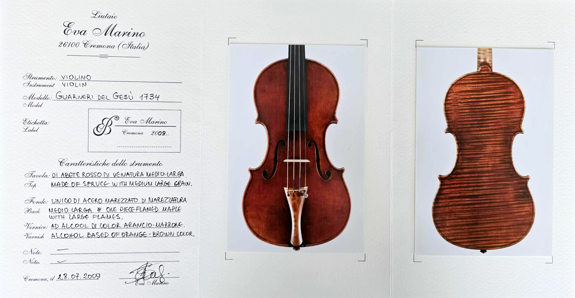Italian violin, Eva Marino Cremona - Image 3