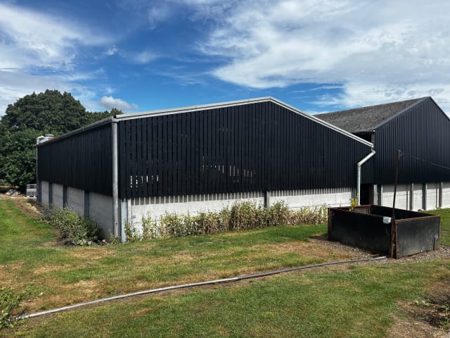 Completed gable end after coating.