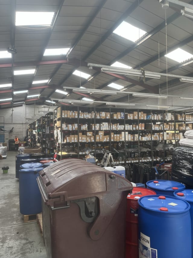 Rooflight replacement in progress, Ipswich warehouse.