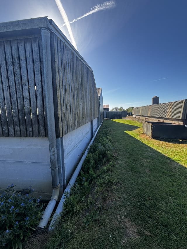 Barn elevation during the works.