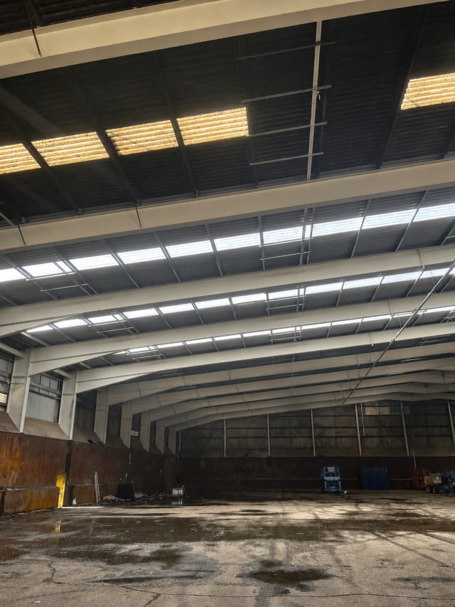 The same beams after anti-corrosive primer and topcoat.