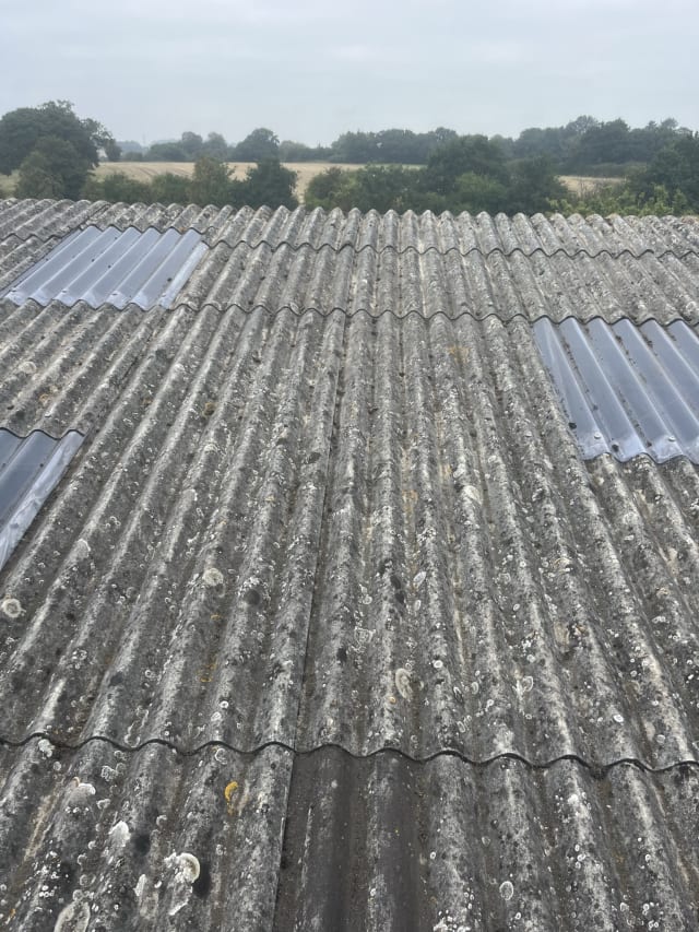 Completed rooflight installation from inside the warehouse.