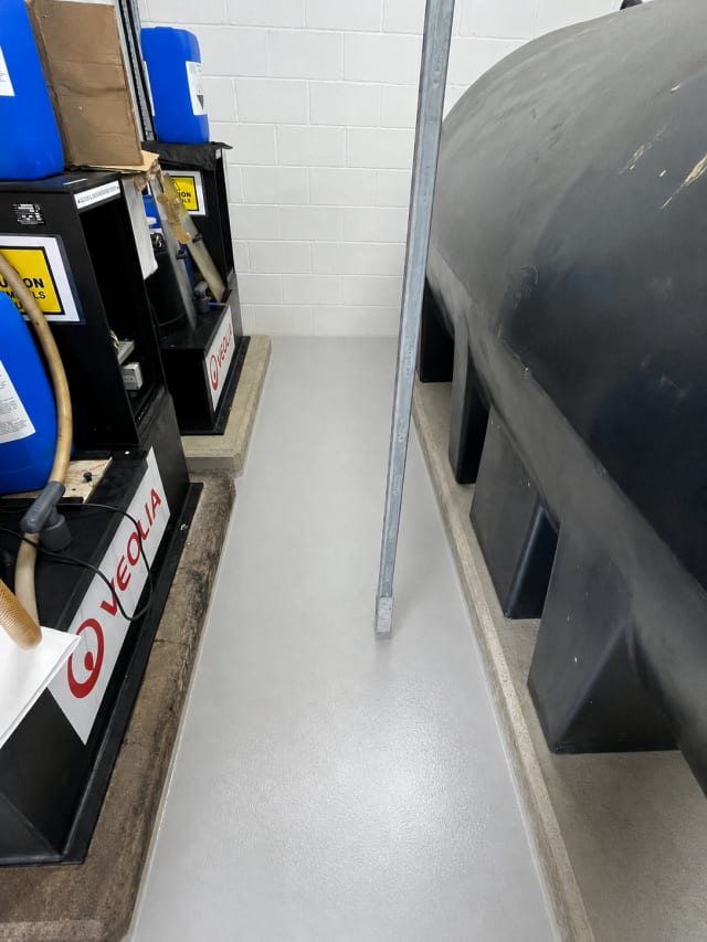 Wide view of the completed plant room floor.