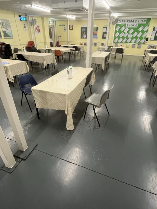 Canteen before redecoration works began.