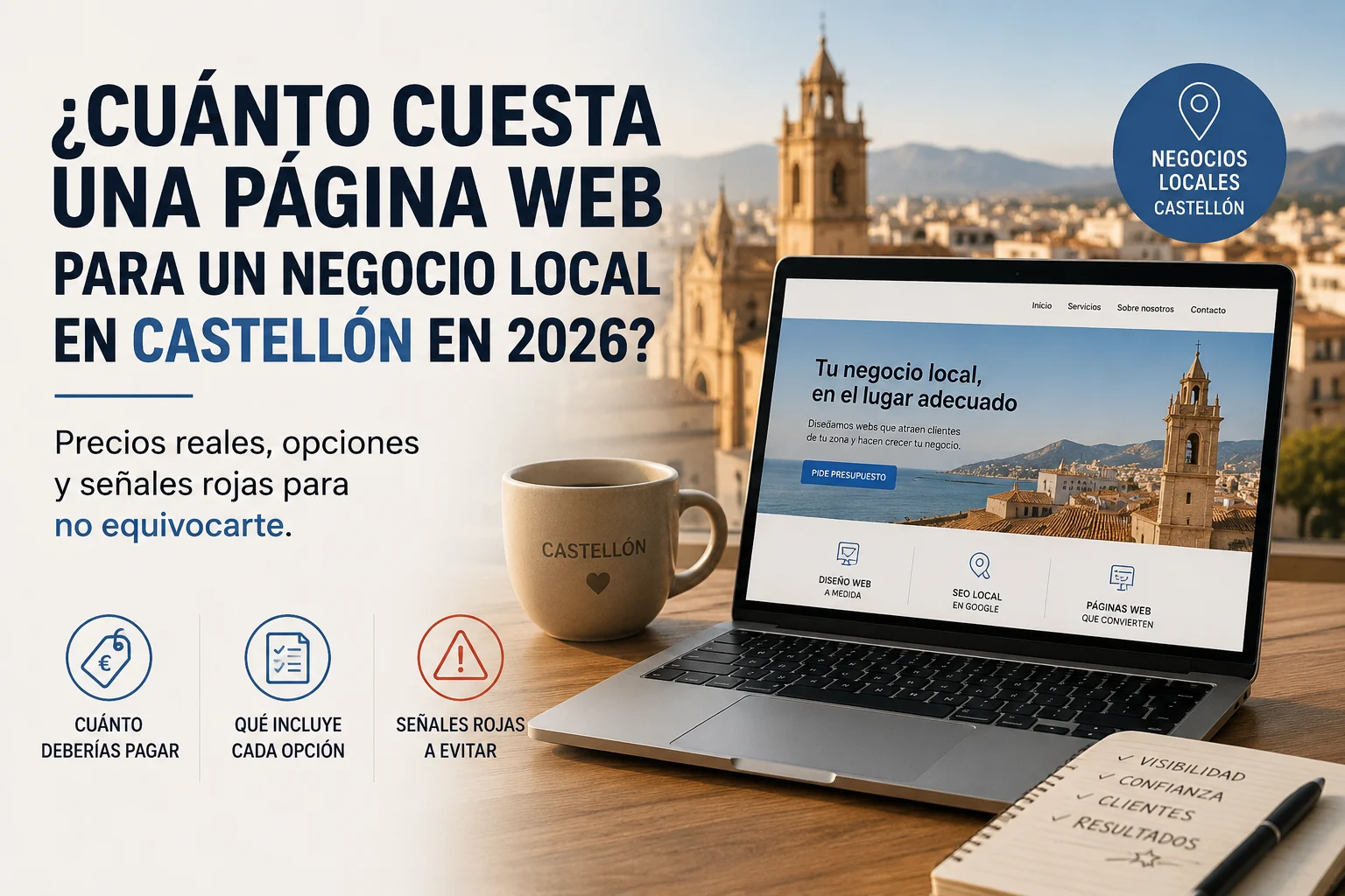 Cuánto cuesta una página web para un negocio local en Castellón en 2026: precios, SEO y diseño web para autónomos y pymes