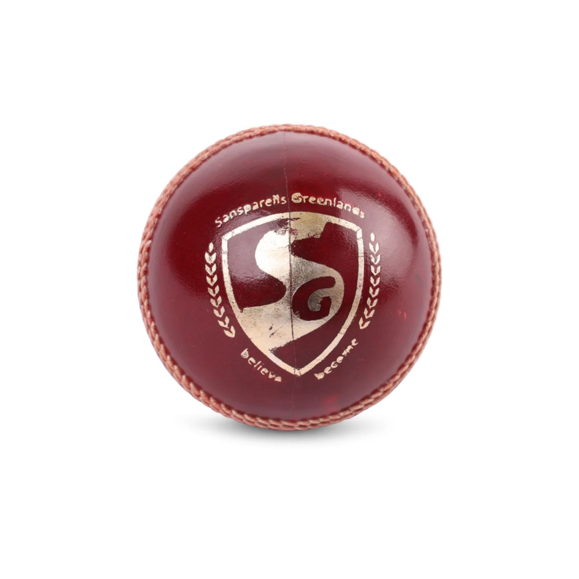 SG Test Red Cricket Leather Ball - Image 2