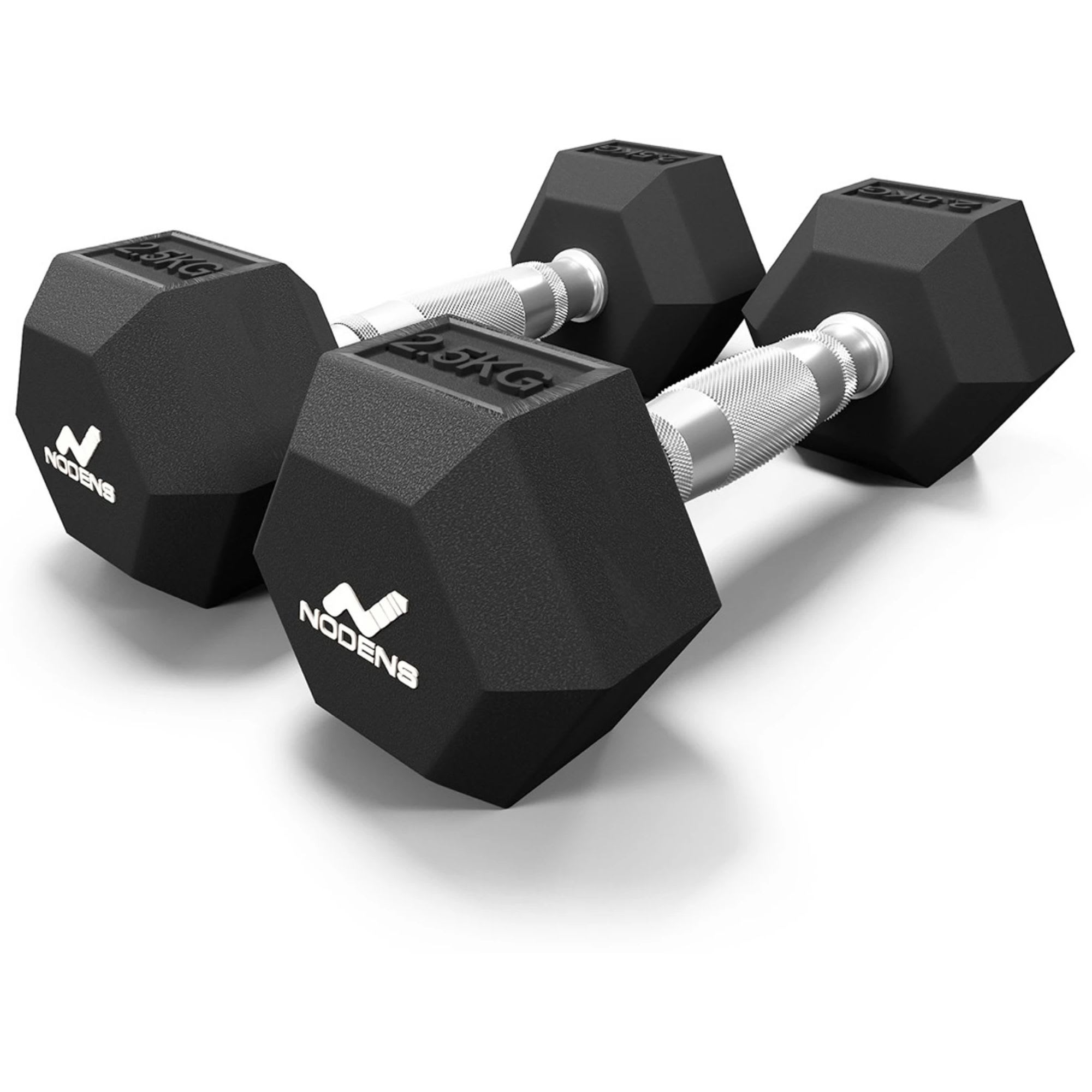 Nodens 1 Pair 2.5Kg Hexa Rubber Coated Dumbbells