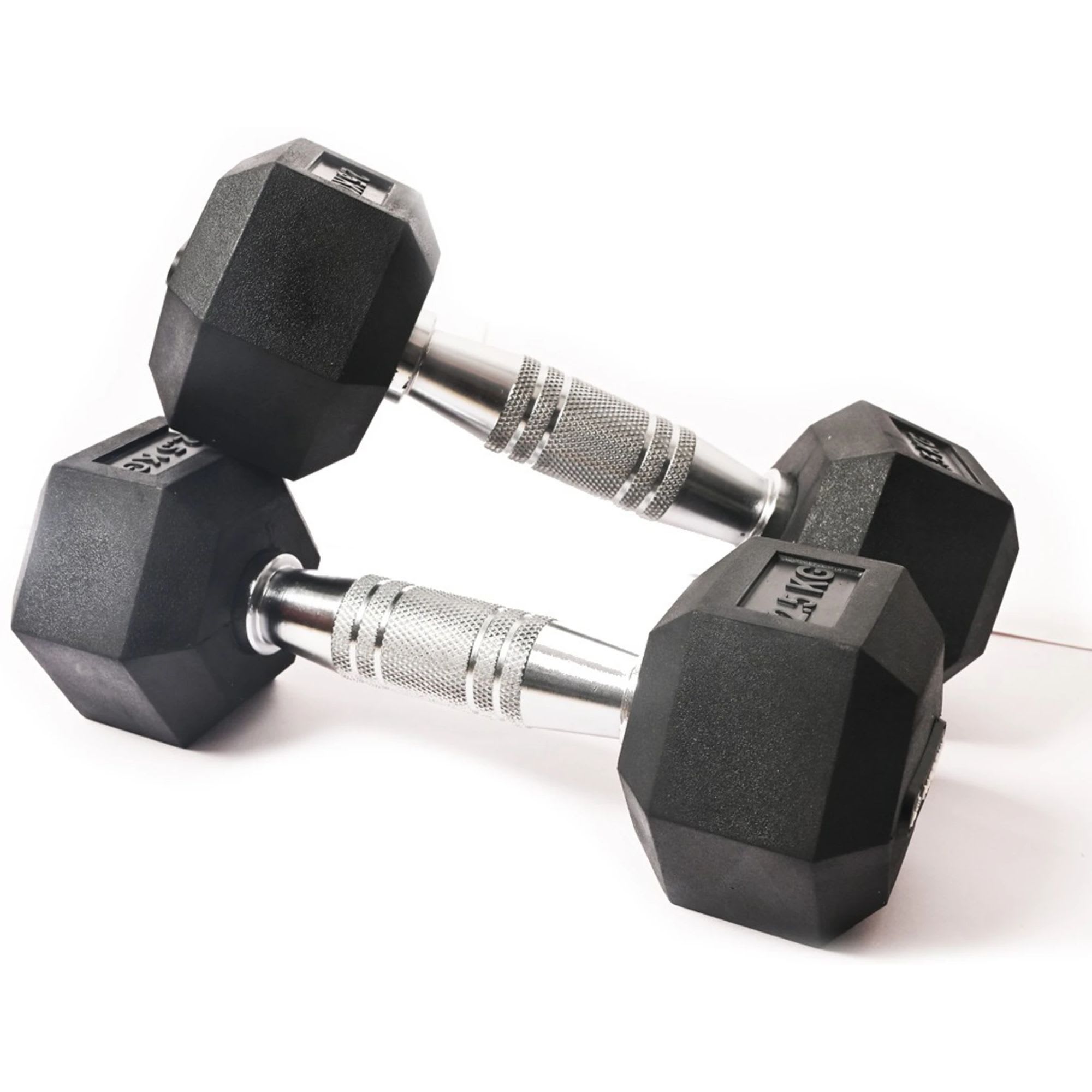 Nodens 1 Pair 2.5Kg Hexa Rubber Coated Dumbbells - Image 2