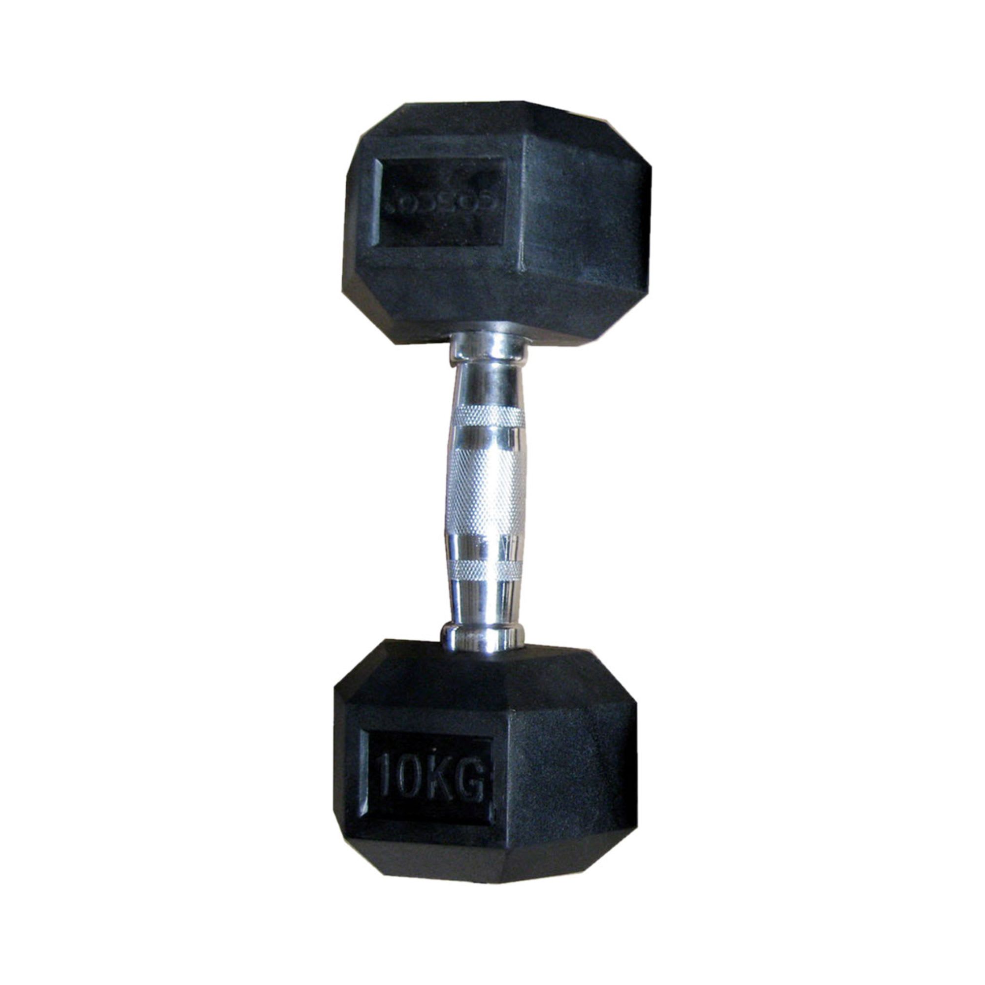 Cosco 1 Pair 10Kg Hexa Rubber Coated Dumbbells