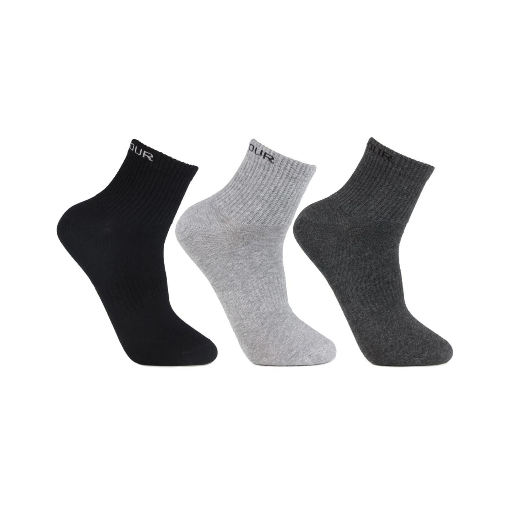 Bonjour Pack Of 3 Men's Cotton Ankle Sports Socks