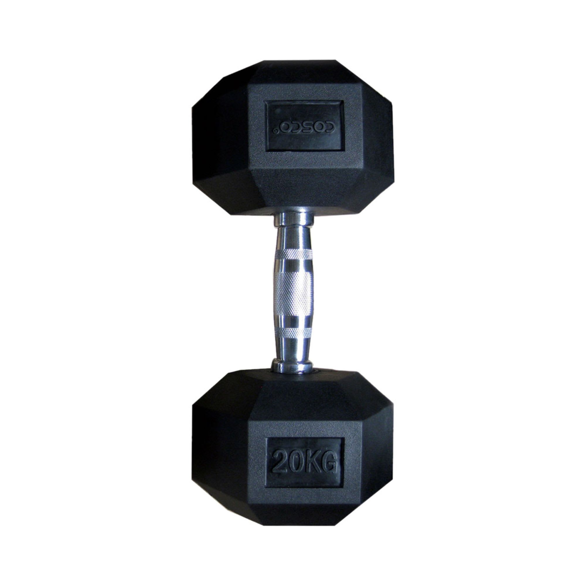 Cosco 1 Pair 20Kg Hexa Rubber Coated Dumbbells