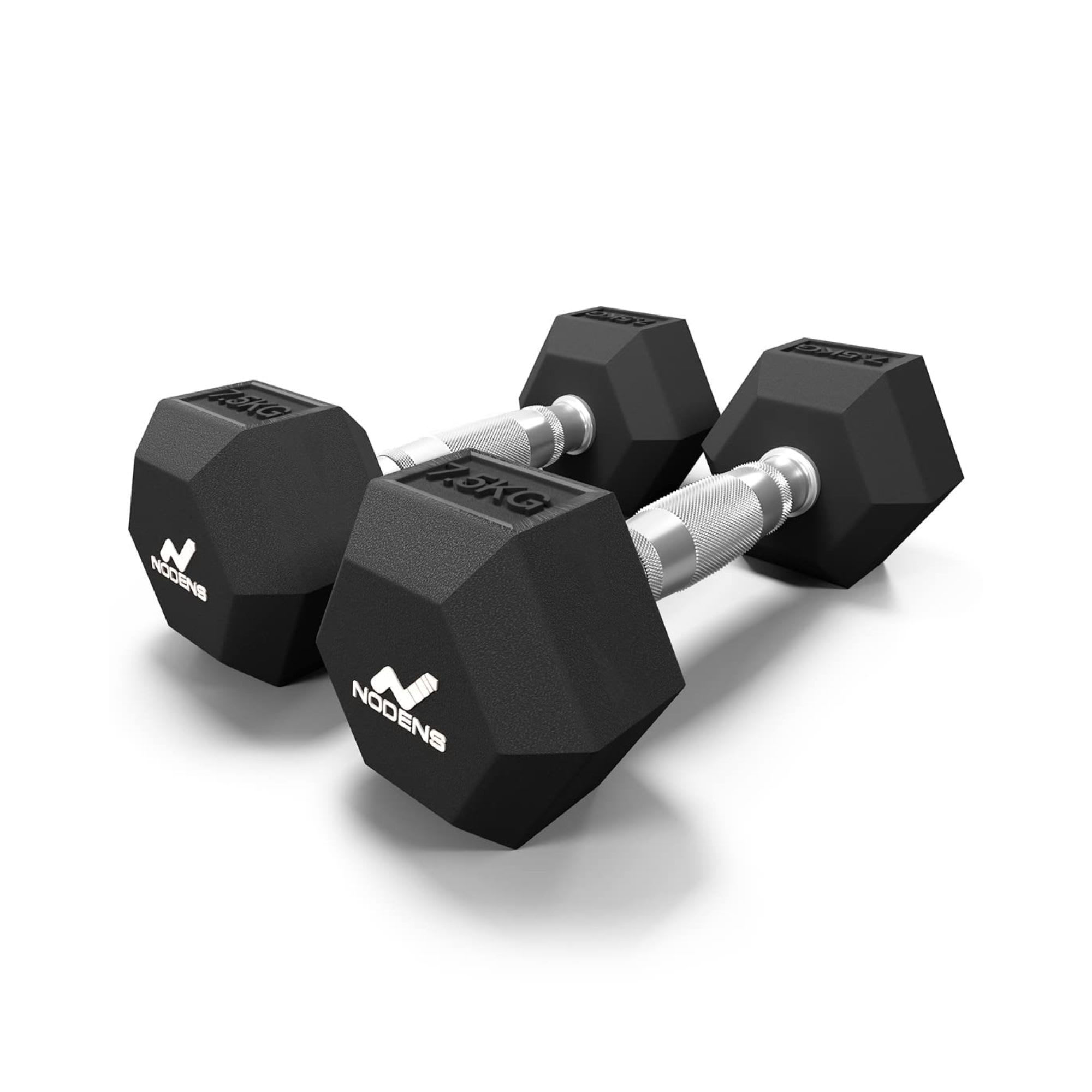 Nodens 1 Pair 7.5Kg Hexa Rubber Coated Dumbbells