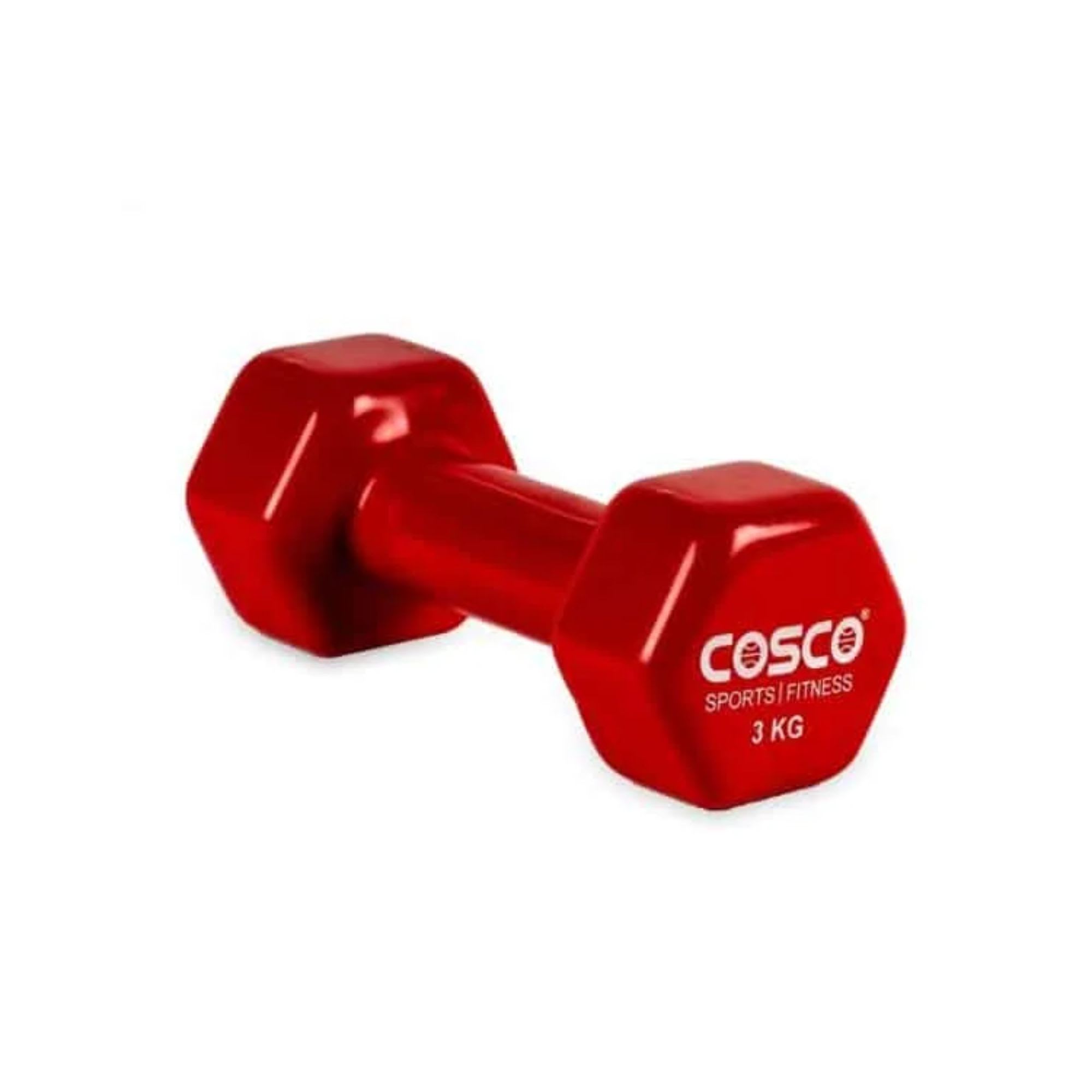Cosco 1 Pair 3Kg Blister Free Grip Vinyl Dumbbells