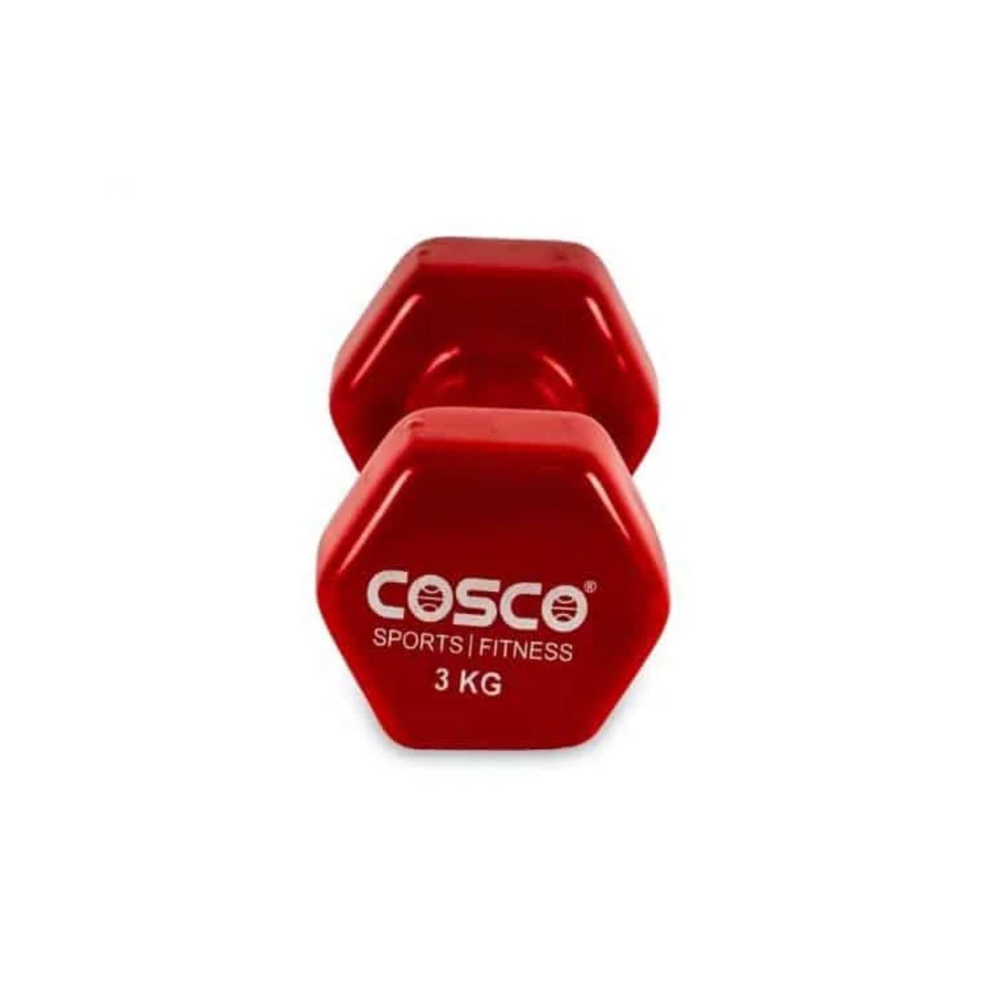 Cosco 1 Pair 3Kg Blister Free Grip Vinyl Dumbbells - Image 2